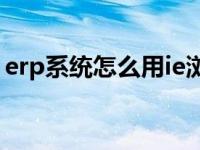 erp系统怎么用ie浏览器打开 erp系统怎么用 