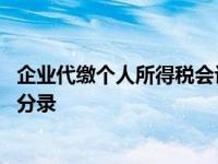 企业代缴个人所得税会计分录大全 企业代缴个人所得税会计分录 