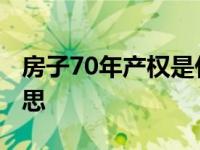 房子70年产权是什么意思 70年产权是什么意思 