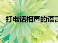 打电话相声的语言是什么 打电话相声台词 