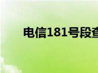 电信181号段查询 中国电信189号段 