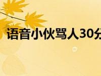 语音小伙骂人30分钟 语音小伙狂喷30分钟 