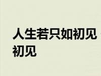 人生若只如初见 何事秋风悲画扇 人生若只如初见 