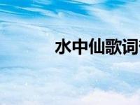 水中仙歌词郁可唯 水中仙歌词 