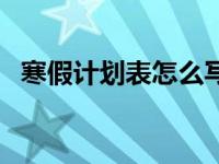 寒假计划表怎么写内容 寒假计划表怎么写 