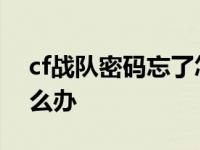 cf战队密码忘了怎么申诉 cf战队密码忘了怎么办 