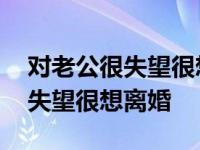 对老公很失望很想离婚但有孩子了 对老公很失望很想离婚 