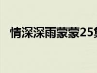 情深深雨蒙蒙25集播放 情深深雨蒙蒙第25集 