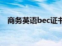 商务英语bec证书含金量 bec证书含金量 