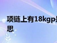 项链上有18kgp是什么意思 18kgp是什么意思 