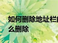 如何删除地址栏的历史记录 地址栏的网址怎么删除 