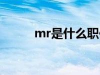 mr是什么职位的简称 mr是什么 