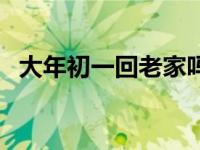 大年初一回老家吗 大年初一回家有忌讳吗 