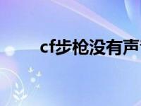 cf步枪没有声音 cf没枪声和脚步声 