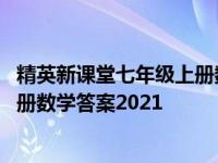 精英新课堂七年级上册数学答案华师版 精英新课堂七年级上册数学答案2021 