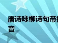 唐诗咏柳诗句带拼音大全 唐诗咏柳诗句带拼音 