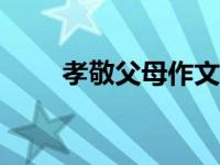 孝敬父母作文300字 孝敬父母作文 