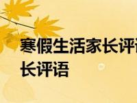 寒假生活家长评语和希望100字 寒假生活家长评语 