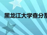 黑龙江大学查分系统 黑龙江大学外网查分 