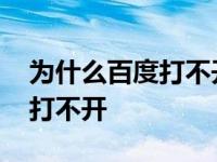 为什么百度打不开百度网盘文件 为什么百度打不开 