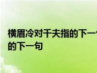 横眉冷对千夫指的下一句是什么?作者是谁? 横眉冷对千夫指的下一句 