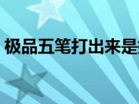 极品五笔打出来是拼音 极品五笔拼音输入法 