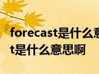 forecast是什么意思中文翻译成中文 forecast是什么意思啊 