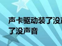 声卡驱动装了没声音是怎么回事 声卡驱动装了没声音 