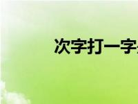 次字打一字是什么 次子打一字 