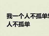 我一个人不孤单想一个人才孤单原唱 我一个人不孤单 