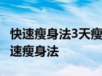 快速瘦身法3天瘦十斤运动视频核心减肥法 快速瘦身法 