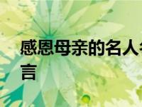 感恩母亲的名人名言短句 感恩母亲的名人名言 