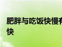 肥胖与吃饭快慢有关系吗? 胖是因为你吃饭太快 