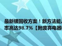 最新银回收方案！新方法能从废弃太阳能电池板中回收85%的银，回收率高达98.7%【附废弃电器电子产品处理技术赛道观察图谱】