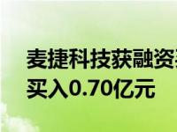 麦捷科技获融资买入0.20亿元，近三日累计买入0.70亿元