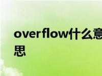 overflow什么意思计算机 overflow什么意思 