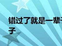 错过了就是一辈子歌曲原唱 错过了就是一辈子 