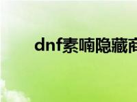 dnf素喃隐藏商品 dnf素喃秘影长剑 