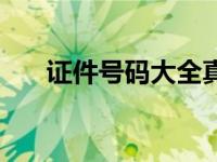 证件号码大全真实 证件号码大全查询 