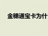 金穗通宝卡为什么没有卡号 金穗通宝卡 