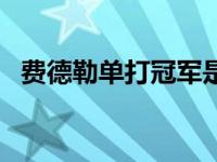 费德勒单打冠军是哪一年 费德勒单打冠军 