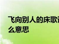 飞向别人的床歌词含义 飞向别人的床歌词什么意思 