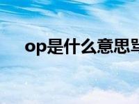 op是什么意思骂人 网络上op什么意思 