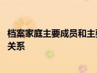 档案家庭主要成员和主要社会关系 家庭主要成员和主要社会关系 