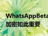 WhatsAppBeta更新旨在提醒所有人为什么加密如此重要