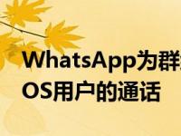 WhatsApp为群组通话处理新的音调并终止iOS用户的通话